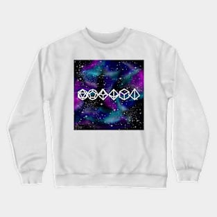 DnD Polyhedral Dice Galaxy - Cosmic Rainbow Crewneck Sweatshirt